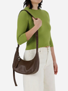BAGGU Small Recycled Leather Crescent Bag: Brown