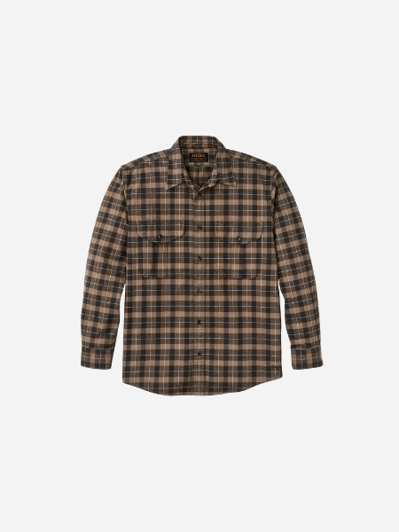 Filson Alaskan Guide Shirt: Light Brown/Peat/Multi-Plaid 