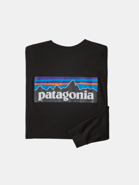 PATAGONIA MEN'S LONG SLEEVED P-6 LOGO RESPONSIBILI-TEE 