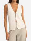 RHYTHM ADELE LONGLINE KNIT VEST -WHITE