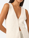 RHYTHM ADELE LONGLINE KNIT VEST- WHITE