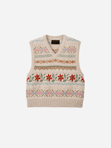 FILSON WOMEN'S 3GG FAIRISLE VEST -FLOWER JACQUARD