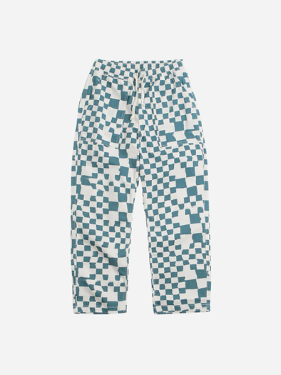 SERVICE WORKS DRILL PRINTED CHEF PANT- TEAL CHECKER