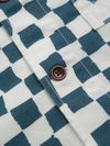 SERVICE WORKS DRILL PRINTED FRONT OF HOUSE JACKET- TEAL CHECKER