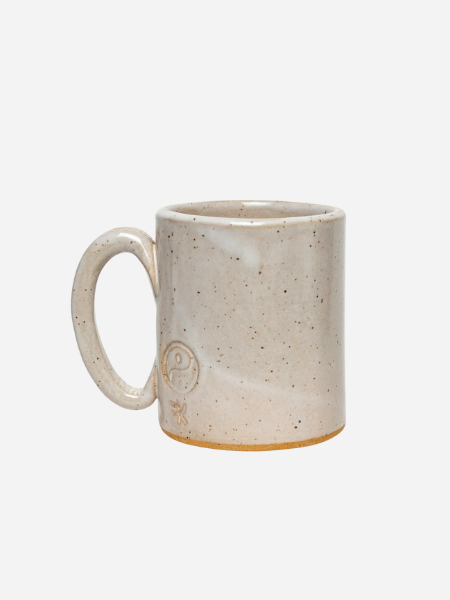 WHITE SQUIRREL CLAYWORKS: BLACK PEACE WHITE 14 OZ MUG