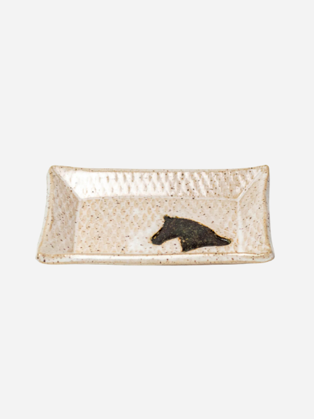 White Squirrel Clayworks: : Brown Horse White Trinket Dish
