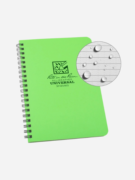 Rite In The Rain 4.625" X 7" Side Spiral Notebook- Hi-Vis Green