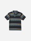 Bless Up Breathable Stretch Polo Shirt: Forest Stripe