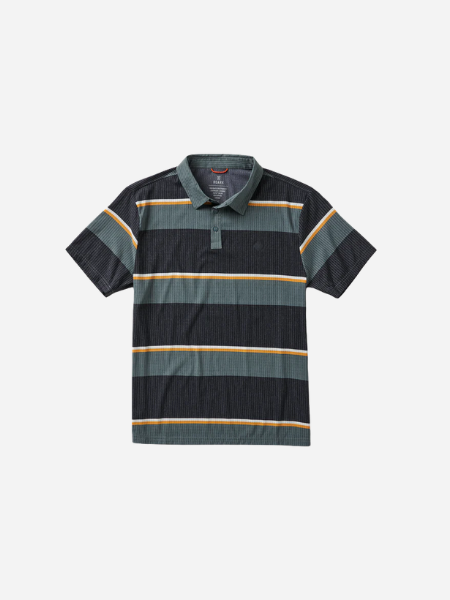 Bless Up Breathable Stretch Polo Shirt: Forest Stripe