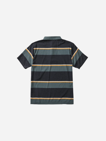 Bless Up Breathable Stretch Polo Shirt: Forest Stripe