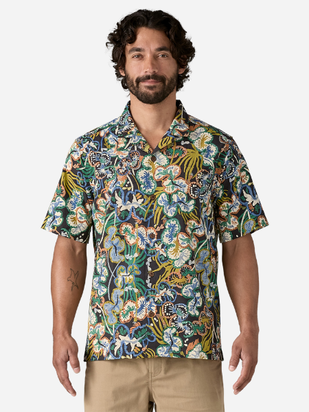 Patagonia Men's Tidal Threads Camp Shirt: Undersea: Ink Black