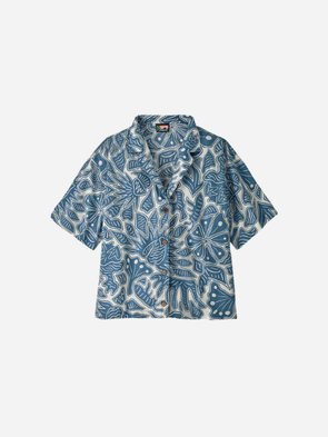 Patagonia Women's Tidal Threads Shirt: Bees And Flowers- Still Blue