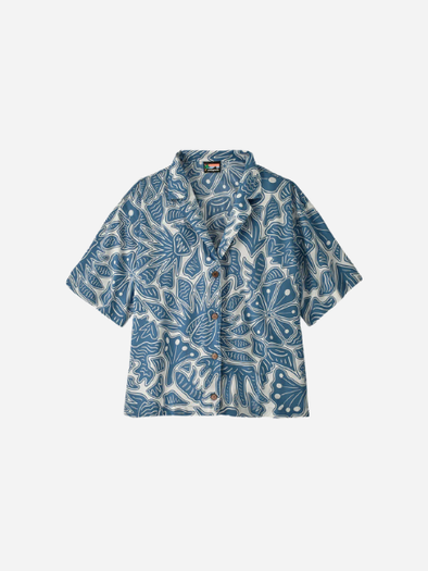 Patagonia Women's Tidal Threads Shirt: Bees And Flowers- Still Blue