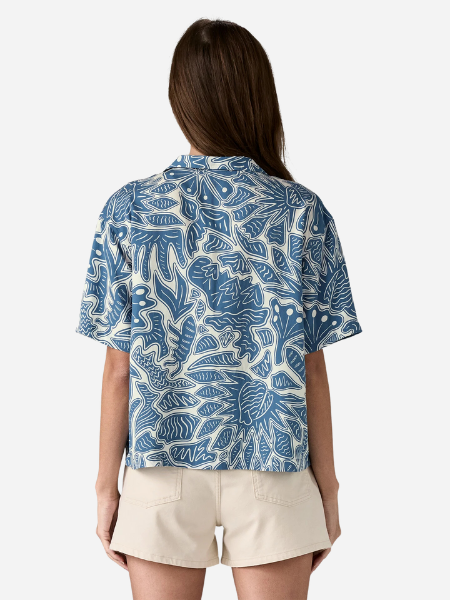 Patagonia Women's Tidal Threads Shirt: Bees And Flowers- Still Blue
