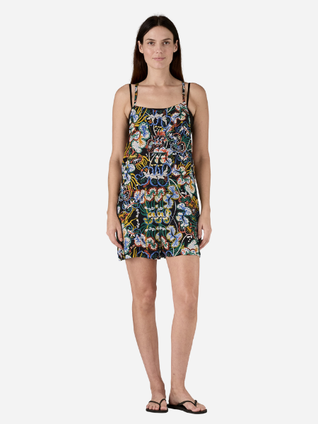 Patagonia Women's Tidal Threads Romper: Undersea Black