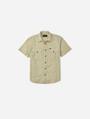 Filson's Washed Short Sleeve Feather Cloth Shirt: Green/Ivory Ginham