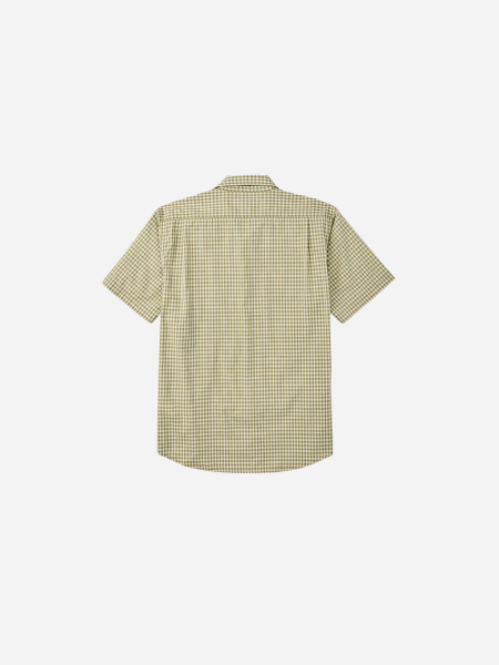 Filson's Washed Short Sleeve Feather Cloth Shirt: Green/Ivory Ginham