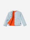 Filson Women's Chambray Quilted Jacket:  Light Indigo Chambray