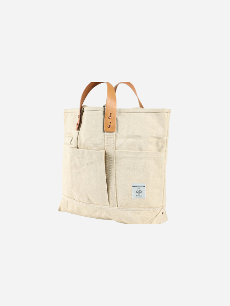 Immodest Cotton Construction Tote: Natural