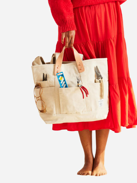 Immodest Cotton Construction Tote: Natural