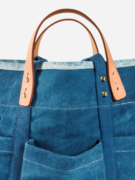 Immodest Cotton Construction Tote: Denim Sandwich