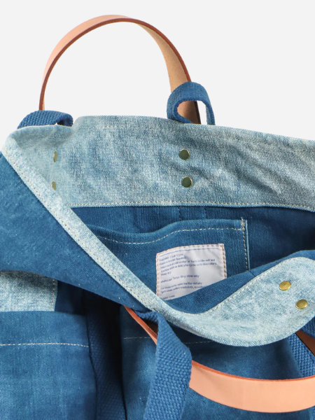 Immodest Cotton Construction Tote: Denim Sandwich