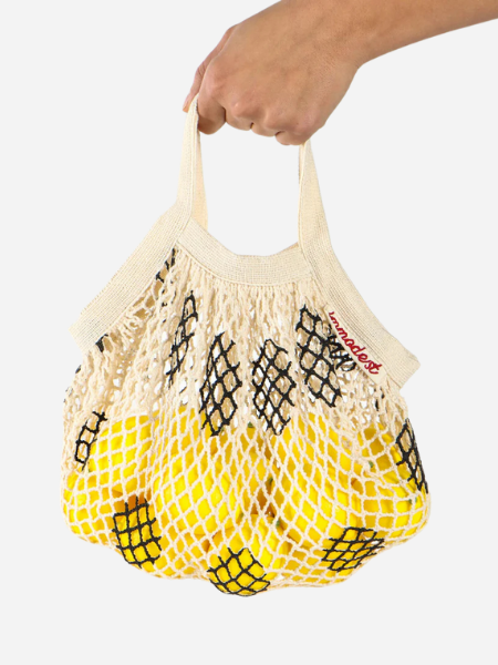 Immodest Cotton Tiny Net Bag: Black Dot