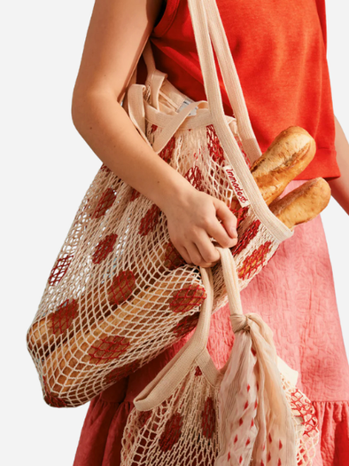 Immodest Cotton Large Net Bag: Red Dot