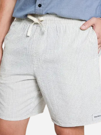 Rhythm Men's Seersucker Jam Shorts: Natural