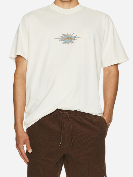 Rhythm Flame Printed Vintage Short Sleeve T-shirt: White