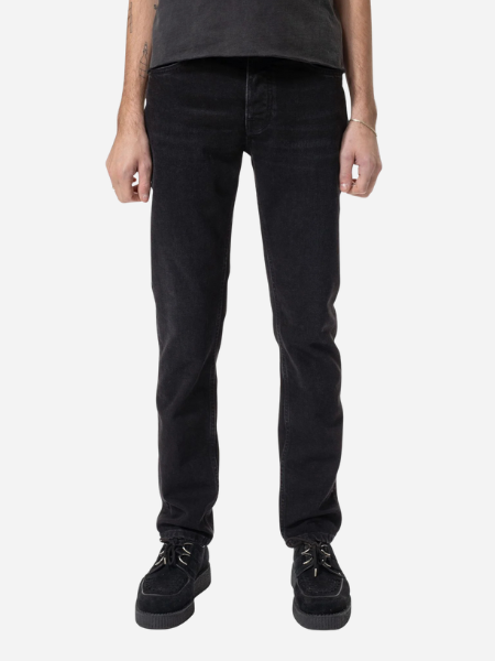 Nudie Jeans Solid Ollie Jeans: Black Steel