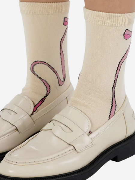 Baggu Crew Sock: Pink Bow