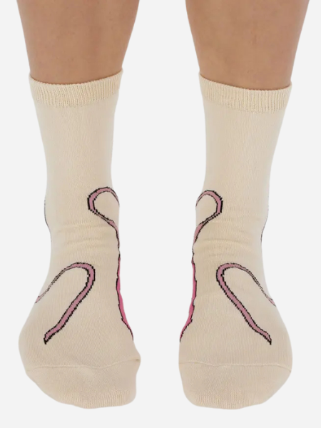 Baggu Crew Sock: Pink Bow