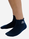 BAGGU Lettuce Edge Sock Set Of Two: Mahogany & Navy Icons 