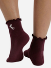 BAGGU Lettuce Edge Sock Set Of Two: Mahogany & Navy Icons 