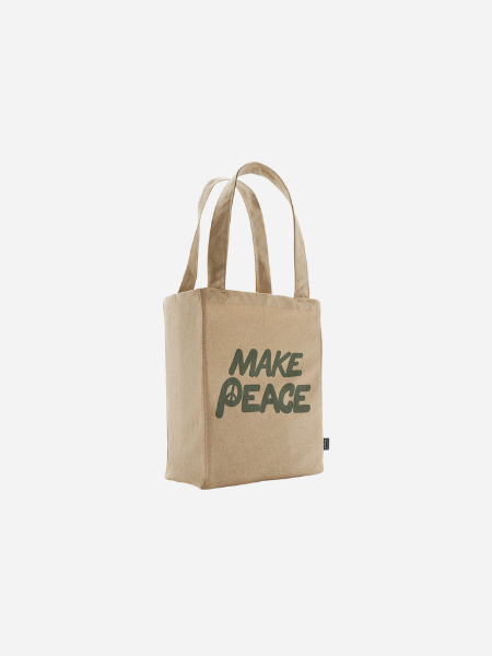 Patagonia Recycled Market Tote: 
Peace Seeds: Classic Tan