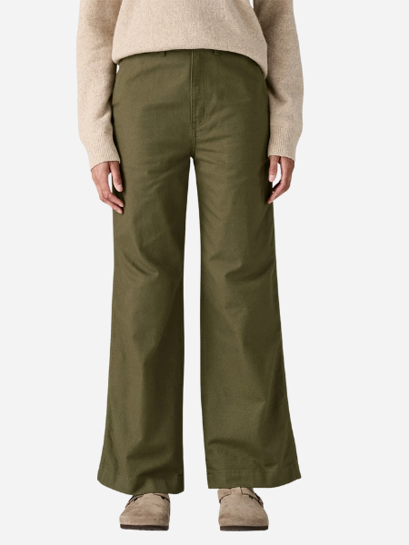 Patagonia Point Reyes Canvas Wide-Leg Pant: Basin Green