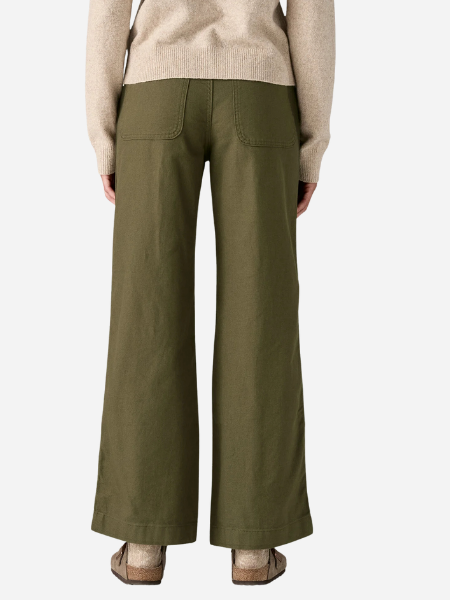 Patagonia Point Reyes Canvas Wide-Leg Pant: Basin Green