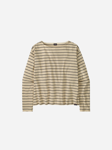 Patagonia Women's Long Sleeve Mariner Top: Boat Stripe: Sunken Blue