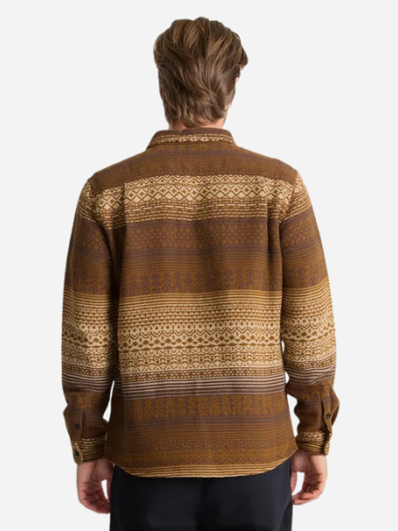 Roark Men's Nordsman Jacquard Long Sleeve Flannel: Otter
