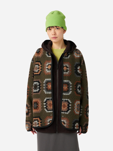 Snow Peak Wool Jacquard Cardigan: Olive