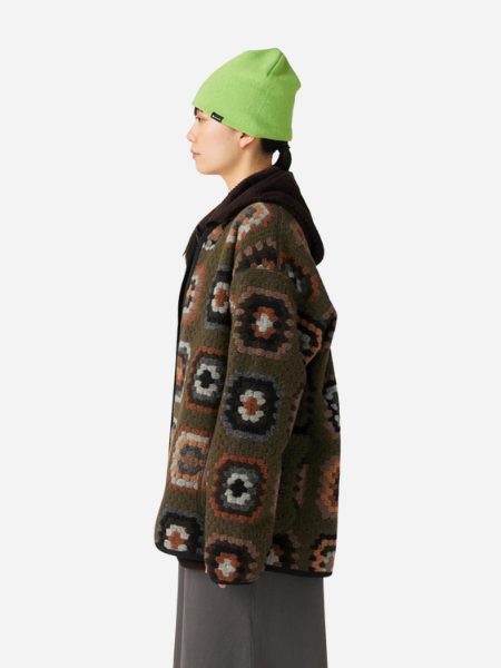 Snow Peak Wool Jacquard Cardigan: Olive