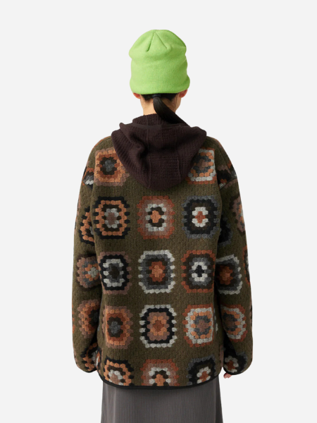 Snow Peak Wool Jacquard Cardigan: Olive