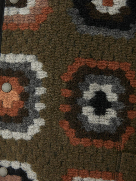 Snow Peak Wool Jacquard Cardigan: Olive