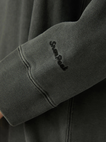 Snow Peak Garment Dyed Pullover: Charcoal