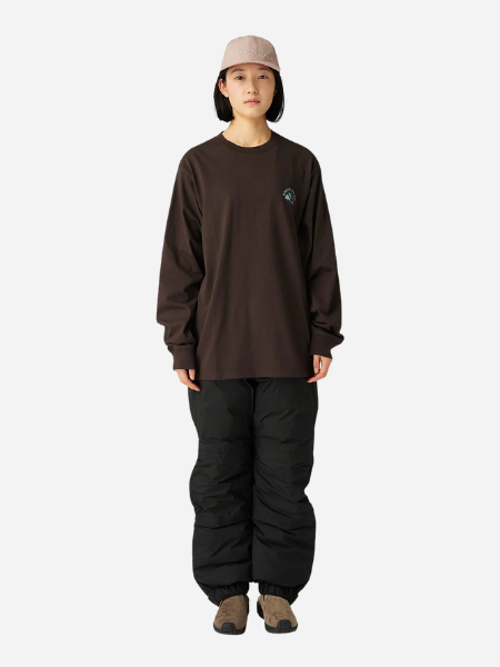 Snow Peak Living With Nature Long Sleeve T-Shirt: Dark Brown