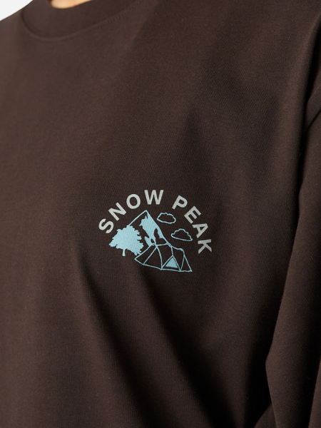 Snow Peak Living With Nature Long Sleeve T-Shirt: Dark Brown