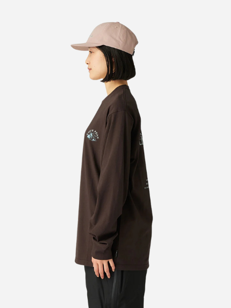 Snow Peak Living With Nature Long Sleeve T-Shirt: Dark Brown