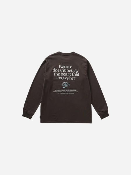 Snow Peak Living With Nature Long Sleeve T-Shirt: Dark Brown