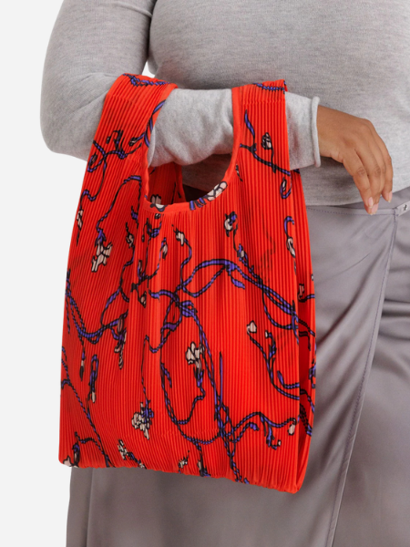 Baggu Pleated Baggu : Red Snapdragon